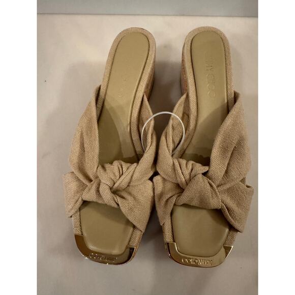 Jimmy Choo Avenue Ballet Pink Wedge Sandal - Size 8 - Picture 5 of 11